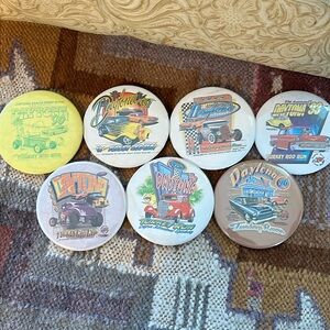 Vintage Set - Pin Buttons - 7 Total
“Daytona Turkey Rod Run” 1990 thru 1996